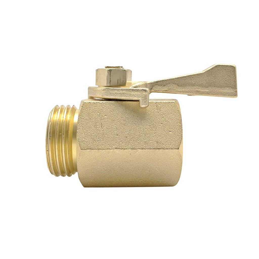 (Clearance) BNNG Super Heavy Duty 3/4" Brass Shut Off Valve Garden Hose Shut Off Valve Garden Hose Connector Gold, Household