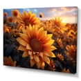 thumbnail image 2 of Designart "Yellow Sunflowers landscape Sunrise II" Floral Wall Art Print, 2 of 5