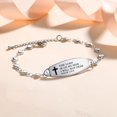 thumbnail image 3 of LinnaLove Stylish heart chain Bible Verse Bracelet with Mantra Quotes -Stainless steel cross bracelet-Christian Gifts for Women (Silver,The Lord is .), 3 of 4