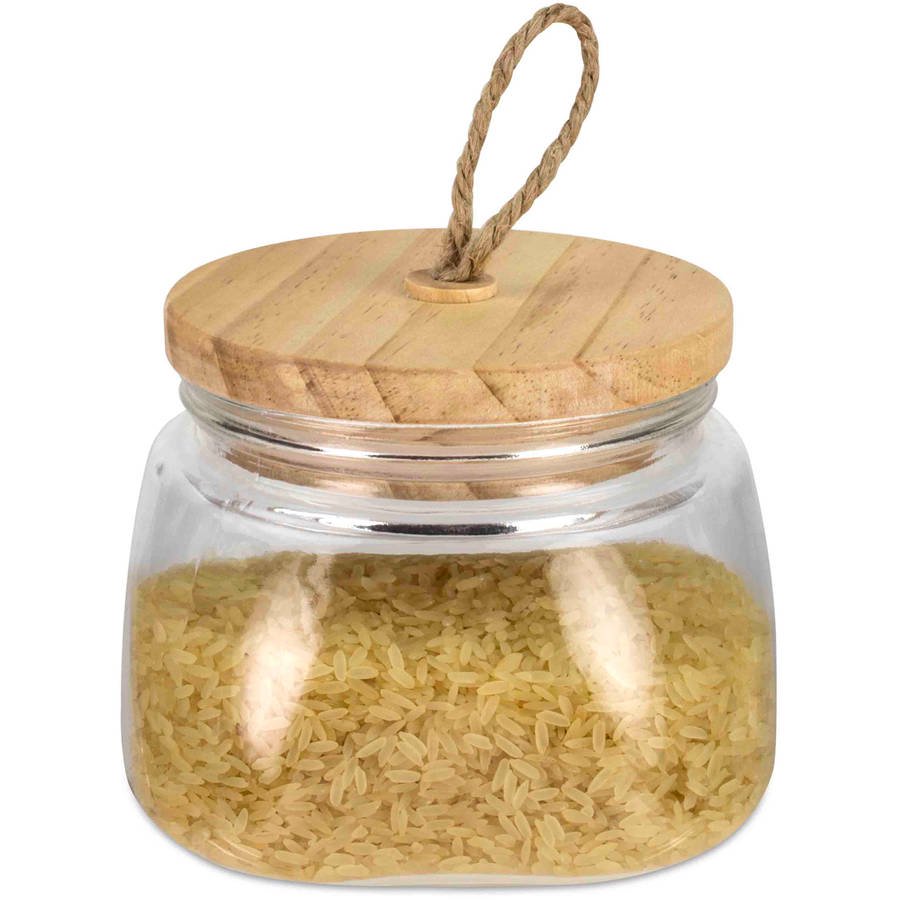 Home Basics Glass Jar with Airtight Wood Lid
