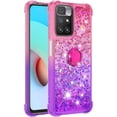 thumbnail image 3 of Case for Xiaomi Redmi 10 with Magnetic Ring Kickstand, Gradient Quicksand Glitter Flowing Liquid Floating Women Girls Cute Phone Case Clear TPU Cover for Xiaomi Redmi 10 JB Pink Mauve, 3 of 7