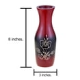 thumbnail image 3 of Captivating Hibiscus Flower Red and Black 8-inch Mango Tree Wood Vase, 3 of 4