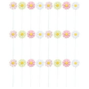 40Pcs Daisy Cupcake Toppers Daisy Flower Cake Picks Chrysanthemum Party Decoration