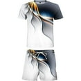 thumbnail image 4 of Athletic Sweatsuits for Men Casual Short Set Jogging Suits Printed Plus Size Fitness Running 2 Pc Outfit, 4 of 5