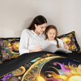thumbnail image 4 of Manfei Watercolor Flowers Floral Bedding Comforter Set 7pcs,Bohemian Sun Moon King Bedding Sets,Wild Plants Bed Sheets,Super Cozy Room Decorative Reversible, 4 of 7