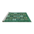 thumbnail image 2 of Ahgly Company Machine Washable Indoor Rectangle Abstract Turquoise Blue Modern Area Rugs, 7' x 9', 2 of 4