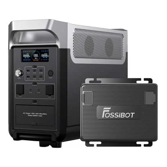 FOSSiBOT F3600 Pro 3840Wh Solar Generator with 580W DC-DC Charger for Portable Power Station 3600Wh Capacity,3600W AC Output for Outdoor Camping,Home Backup,Emergency,RV,off-Grid