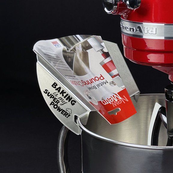 New Metro Design Pouring Chute Stand Mixer Replacement Pouring Shield with Unique Laser Etched Motto, Baking Is My Superpower