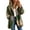 Green, variant on Women's Lapel Plaid Fleece Jacket Fall Winter Single Button Loose Warm Sherpa Lined Coat with Pockets Red L