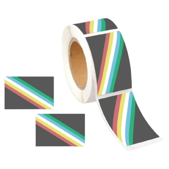 Rectangle Gay PRIDE Disability Flag Stickers (250 Per Roll)
