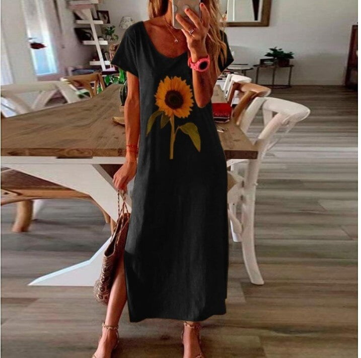 plus size sunflower maxi dress