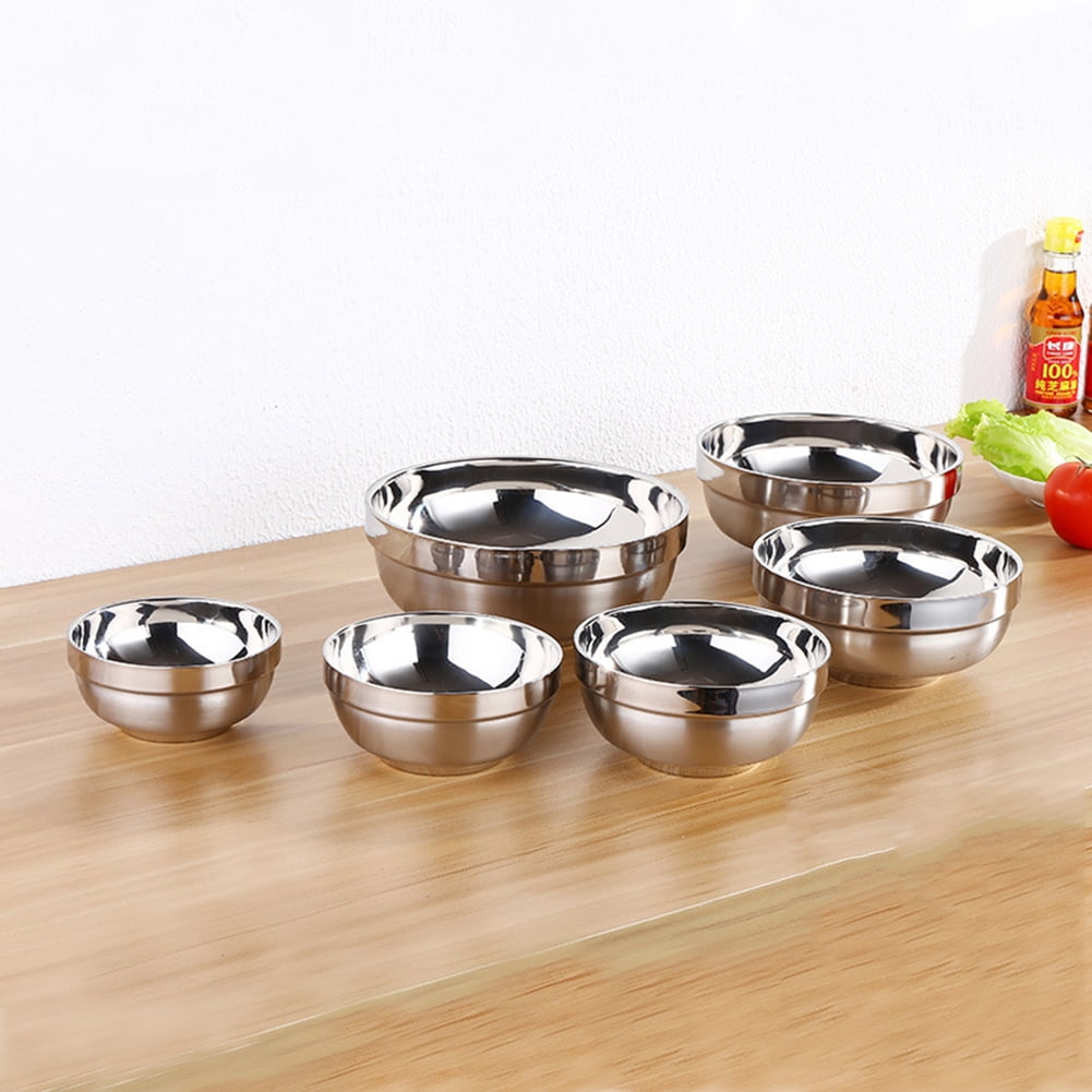 Stainless Steel Bowl Double Layer Insulation Noodles Soup Rice Bowl Fruit Bowl Food Container Bowl Home Kitchen Accessories