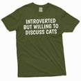thumbnail image 5 of Funny Cat owner T-shirt introverted by willing to discuss cats pet cat tee shirt (Small Grey), 5 of 6