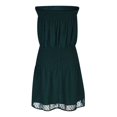 thumbnail image 4 of Wycnly Formal Dresses for Women Beach Empire Waist Ruffle Layer Hem Strapless Chiffon Dresses Sleeveless Tube Top Solid 2024 Summer Mini Dress Green s, 4 of 6