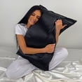 thumbnail image 2 of 19 Momme Silk Pillowcase - Black, 2 of 10