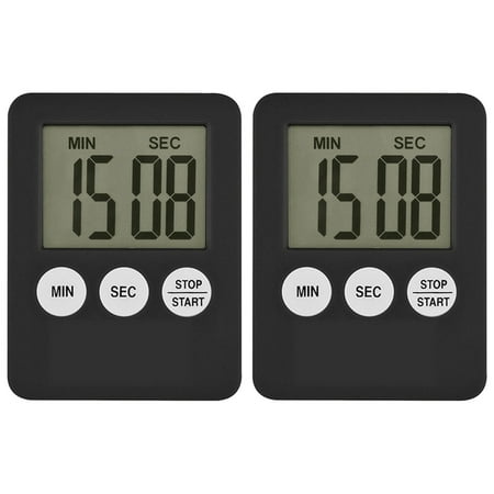 

2X Super Thin LCD Digital Screen Kitchen Timer Square Cooking Count Up Countdown Alarm Magnet Clock