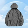 thumbnail image 2 of Rggeeun Men's Casual Jackets Summer Lightweight Hooded Zipper Jacket Breathable Sunscreen Outdoor Windbreaker For Daily Wear Outwear Streetwear, 2 of 6