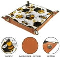 thumbnail image 3 of Women Girls Leather Square Dish Trinket Plate Jewelry Tray for Mothers Day Birthday Gift, Cute Bee Pattern, 3 of 6