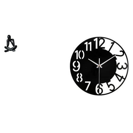 Kuntesetty Abstract Modern Figure Sculpture Acrylic Wall Clock Decorative Collectible Ornament Silent Easy to Read Round Statue for Living Room Hotel Office Home Decor