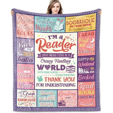 Book Lovers Gifts for Women Gifts for Book Lovers Book Accessories for Reading Lovers Gifts for Readers Gifts for People Who Like to Read Bookish Gifts for Mothers Day Throw Blanket 60x50 Inch