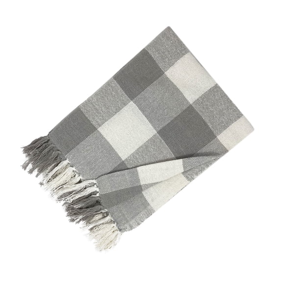 Farmhouse Living Buffalo Check Fringe Throw Blanket