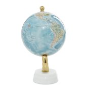 DecMode 6 Blue World Map Globe with Marble Base