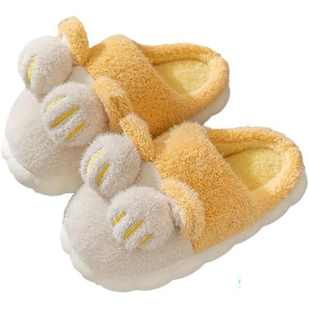 

bangyoudaoo Men s Women s Winter Slippers Plush Home Slippers Slippers with Super Cute Cartoon Cat Paw for Winter Autumn Spring