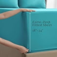 thumbnail image 2 of Nestl Extra Deep Pocket Queen Sheets - 6 Piece Soft Microfiber Bed Sheets Set Fits 18"-24" Mattresses, Teal, 2 of 8