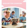 thumbnail image 6 of Upgrade USB Type C Kids Headphone for School, 94dB Safe Volume Limited, HD Stereo Sound, Foldable Lightweight On-Ear Headphones for Boys/Girls/Students/Tablet/Travel-Pink, 6 of 7