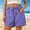 Purple, variant on Women's Striped Summer Casual Shorts Elastic Drawstring Beach Shorts with Pockets Loose Lightweight Breathable Lounge Bottoms for Ladies Daily Wear Yellow XL(XL)
