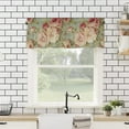 thumbnail image 4 of Peony Flower Curtain Valance, Abstract Floral Print Vintage Farmhouse Decoration Short Rod Pocket Window Treatment for Living Room, Bedroom, Kitchen, Bathroom, 1 Panel, 54" W x 18" L, 4 of 5