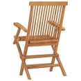 thumbnail image 4 of VidaXL Patio Teak Wood Outdoor Garden No Assembly required Folding Chairs, Natural teak Set of 2, 4 of 22