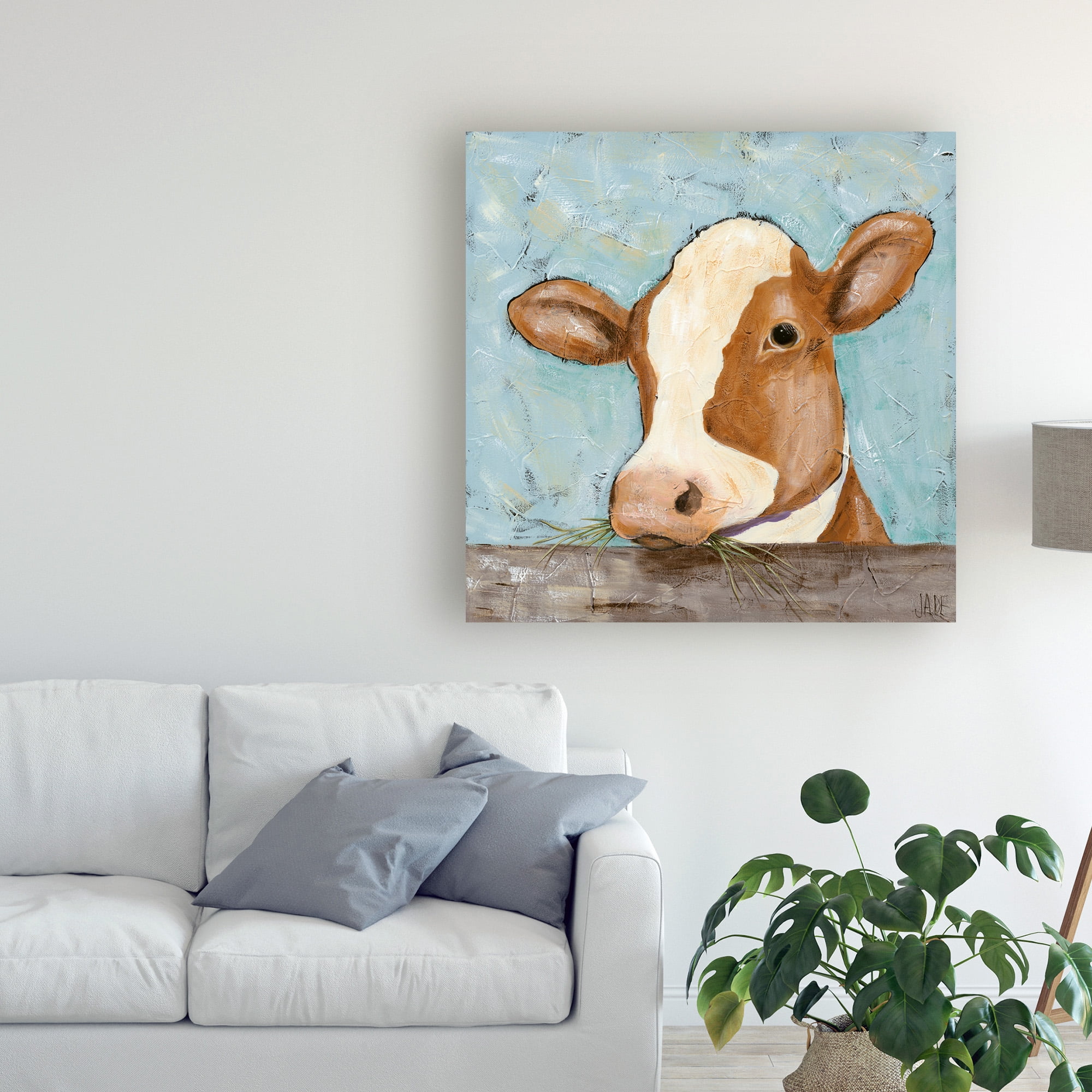 Trademark Fine Art 'Daisy Cow' Canvas Art by Jade Reynolds