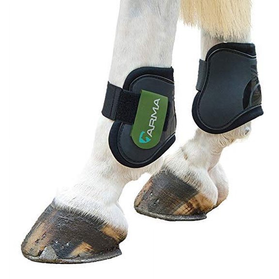 Shires ARMA Rear Fetlock Boots #1891 Black/Grey / Cob/Full