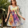 thumbnail image 7 of Pictures Of Colorful Cat Sleeveless Dress Women Summer Evening Dresses Ladies Sundress, 7 of 7
