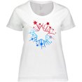 thumbnail image 3 of Inktastic Fourth of July Star Firework Women's Plus Size T-Shirt, 3 of 5