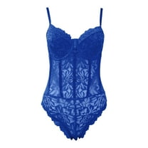 ERkkoi Womens Tops Casual Summer Shirts 2025 Trendy Floral Lace Sheer Mesh Corset Bodysuit Spaghetti Strap Comfy Women Blouses Work Outfits Blue M