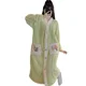 thumbnail image 5 of Otoño Invierno mujer cuello pico largo de felpa vestido de dormir Coral polar camisón ropa de casa cálida, 5 of 5