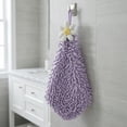 thumbnail image 2 of REGALWOVEN 2 Pack Cute Flower Chenille Hanging Hand Towels, Soft Absorbent, Quick Dry Decorative Towels for Kitchen, Bathroom Purple 12" x 12", 2 of 6