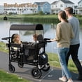 thumbnail image 7 of LINLUX 2 Kids Wagon Stroller, Foldable Outdoor 2-Seat Stroller Wagon, Removable Canopy, 55 Pound, Black, 7 of 7