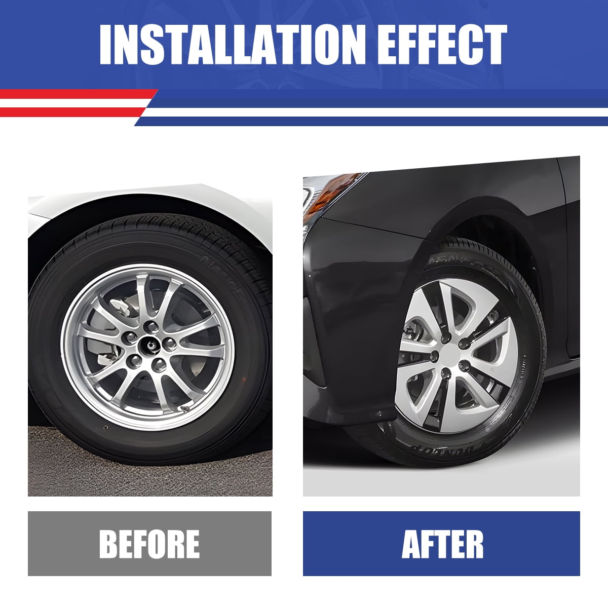 15" Hubcaps for 2016-2018 Toyota Prius,Wheel Rims Cover Snap on Car Truck SUV,Compatible With Alloy Wheels,PP,Silver&Black Lacquer,1PC