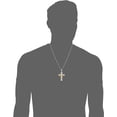 thumbnail image 2 of Stainless Steel 316L Cross Crucifix with Yellow Gold Jesus Accent Pendant Necklace w/ 24" Chain, 2 of 3