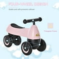 thumbnail image 4 of Qaba Baby Balance Bike for 18-36 Months, Toddler No Pedal Ride-on Walking Bike with 4 Wheels Gifts for Boys Girls, Pink, 4 of 9