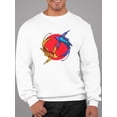 thumbnail image 2 of Gold And Dark Fishes On Red Sun Sweatshirt Men -Image by Shutterstock, Male 4X-Large, 2 of 4