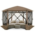 thumbnail image 3 of COBIZI Pop Up Gazebo Starry Sky Screen Tent Screen House with a mesh top for Camping, 12x12 Screen Room with Mosquito Netting, Hub Tent Instant Screened Canopy with Carrying Bag, Brown, 3 of 14