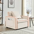 thumbnail image 4 of Jopath Convertible Sofa Chair Bed,3-in-1 Sleeper Sofa with Pull-Out Bed,Modern Velvet Single Sofa Chair with Reclining Backrest and Wide Armrest for Living Room Small Space,Beige, 4 of 12