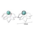 thumbnail image 5 of Mightlink 1 Pair Lady Earrings Hollow Out Faux Turquoise Vintage Stainless Flower Shape Stud Earrings Lady Ear Jewelry, 5 of 6