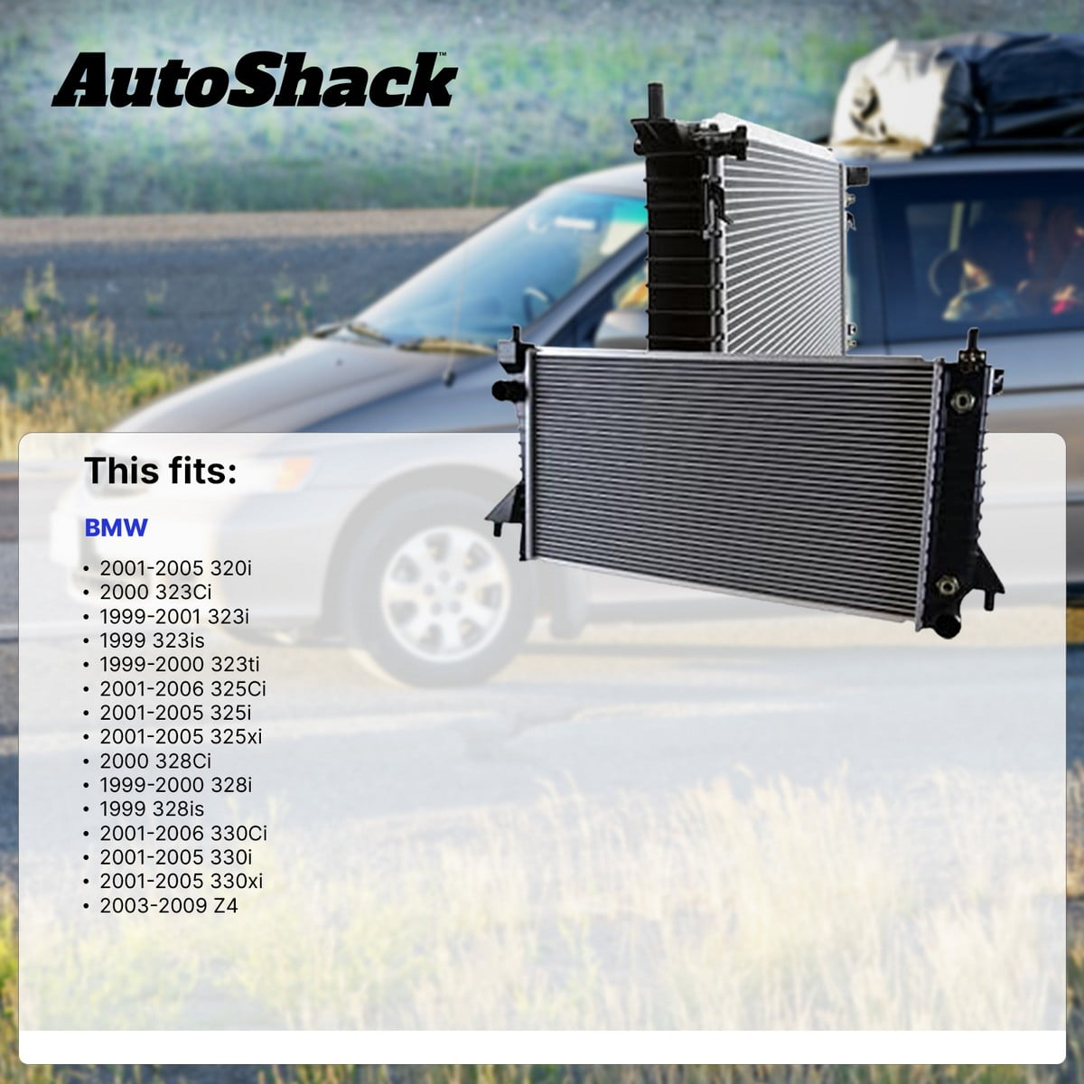 Autoshack Radiator Compatible with BMW, Z4 2003-2009 325i 2001-2005 330Ci 2001-2006 325Ci 2001-2006 330i 2001-2005 323is 1999 328is 1999, L6 2.5L 2.8L 3.0L 3.2L
