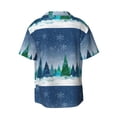 thumbnail image 2 of KLL Christmas Trees Print Men's Shirt Short Sleeve Button Down Summer Cuba Beach Shirts- Medium, 2 of 7
