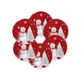 thumbnail image 7 of 15 Inch Round Placemats Set of 6, Red Christmas Non Slip Heat Insulation PP Table Mats, Snowman Snowflake Gifts Xmas Tree Washable Place Mats for Kitchen Dining Party Table Decor, 7 of 7